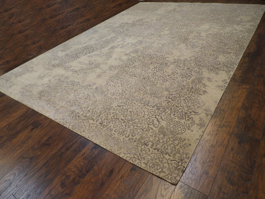 Modern Abstract Broken Design Wool/Silk Hand knotted Rug 9'4" X 13'4" - W780