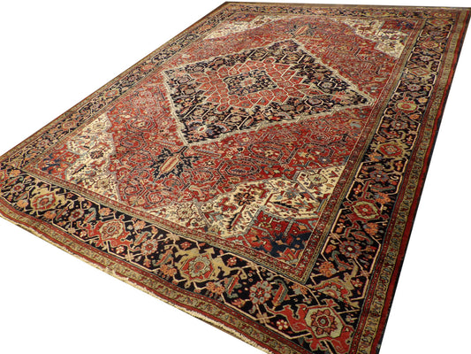 Persian Antique Sherapi Hand-knotted Rug 11'8" x 15'3" - W829