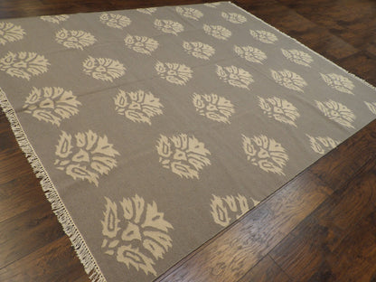 Coastal Flat-Weave Indoor/Outdoor Beach Rug 8'0"x10'0" Hand-knotted Rug -w1084