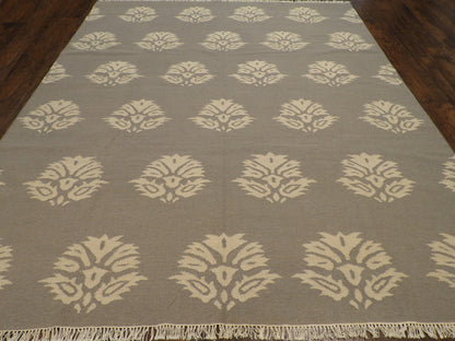 Coastal Flat-Weave Indoor/Outdoor Beach Rug 8'0"x10'0" Hand-knotted Rug -w1084