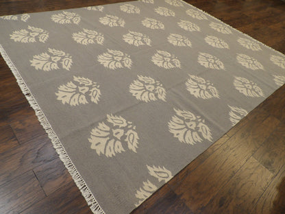 Coastal Flat-Weave Indoor/Outdoor Beach Rug 8'0"x10'0" Hand-knotted Rug -w1084