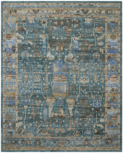 Transitional Hand Knotted Rug Wool & Silk - KKT13640