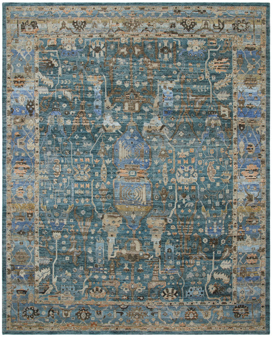 Transitional Hand Knotted Rug Wool & Silk - KKT13640