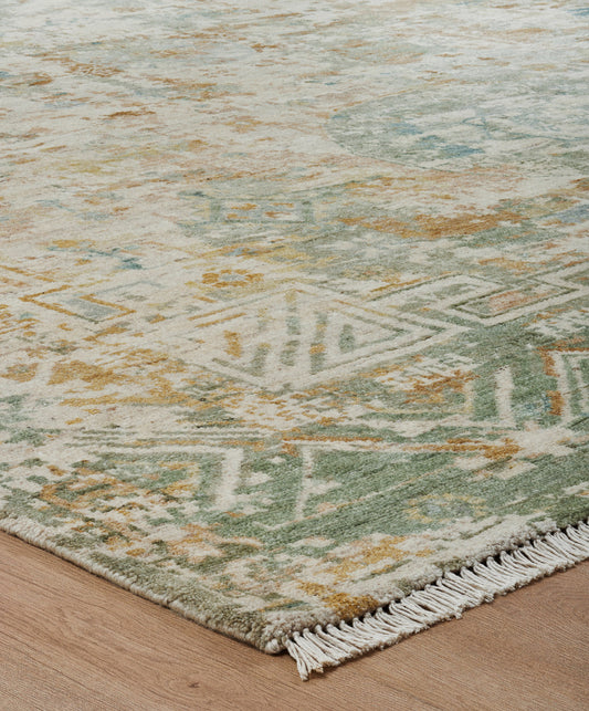 Transitional Hand Knotted Rug Wool & Silk - KKH3530