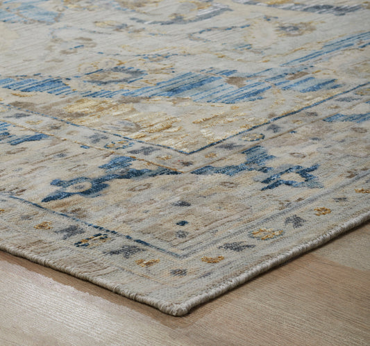 Transitional Hand Knotted Rug Wool & Silk - KKT13620