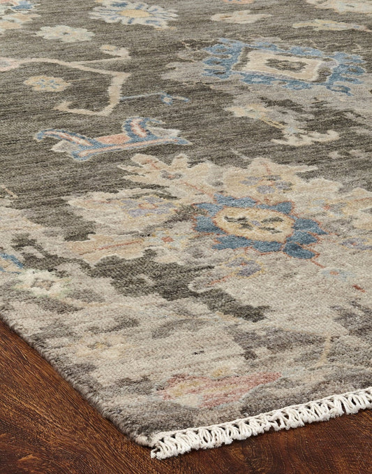 Hand Knotted Wool & Silk Oushak Rug KAK4240