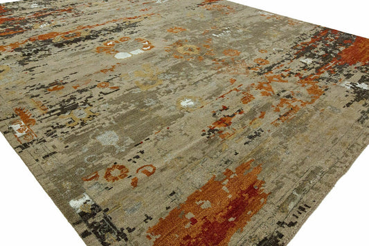 Hand Knotted Wool & Silk Transitional Rug KEP0260