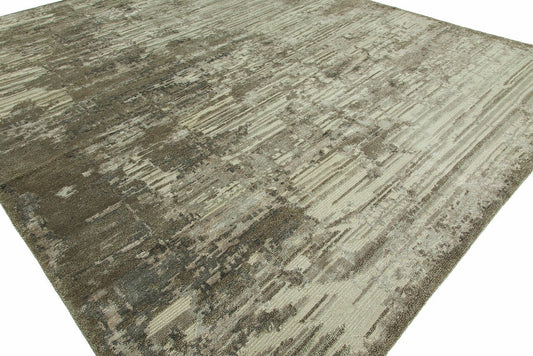 Hand Knotted Wool & Silk Modern Rug KER3690