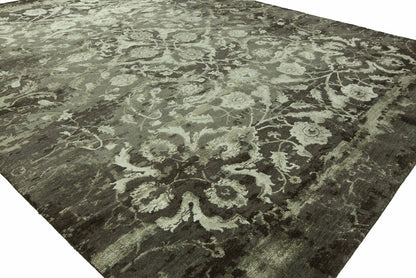 Hand Knotted Wool & Silk Transitional Rug KHZ4300