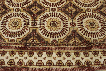 Traditional Khotan Peshawar Wool Hand Knotted Rug 7.0X8.0 - w5041