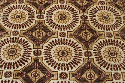 Traditional Khotan Peshawar Wool Hand Knotted Rug 7.0X8.0 - w5041