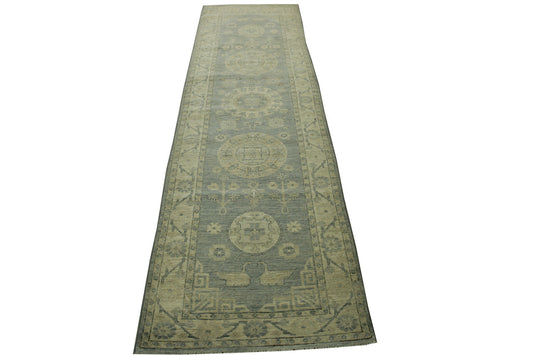 Oushak White wash Chobie Wool Hand Knotted Rug 2.9x10.3 -w5077