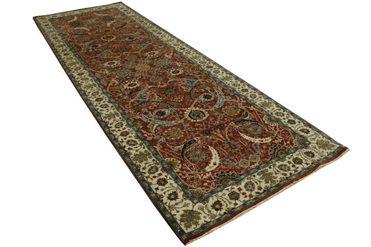 Traditional Fine Haji Jalili Wool Hand Knotted Rug 4.0X12.0 -b-143