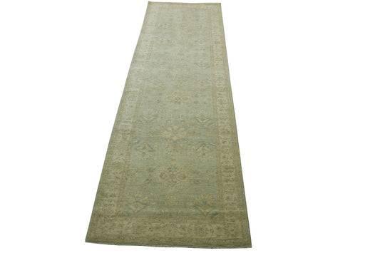 Oushak Whitewash Chobie Wool Hand Knotted Rug 4.0X12.0 -b-144