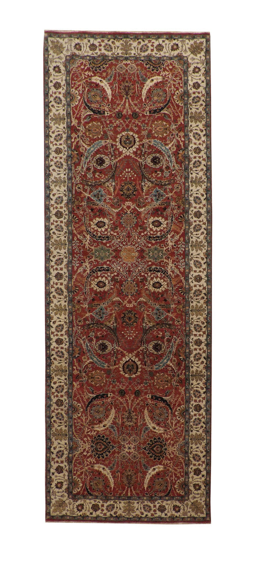 Traditional Fine Haji Jalili Wool Hand Knotted Rug 4.0X12.0 -b-143