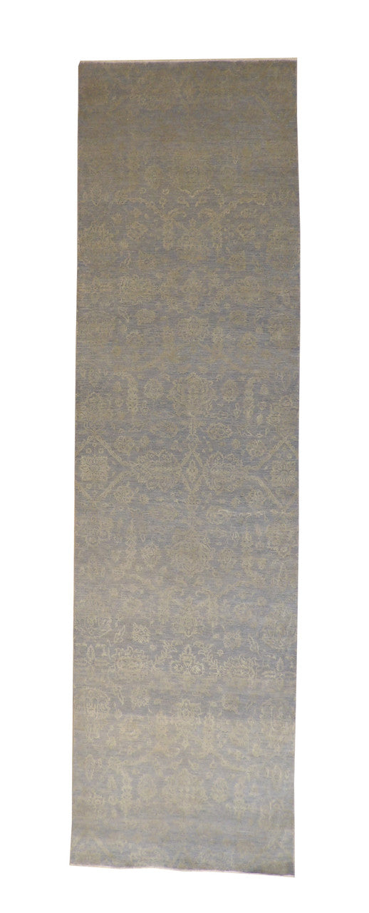Oushak Bamyan Chobie Wool/silk Hand Knotted Rug 4.0X14.0 -g-3