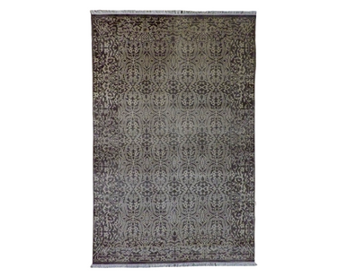 Damask Design Hand-knotted Rug 5'11' x 9'0" - W11171