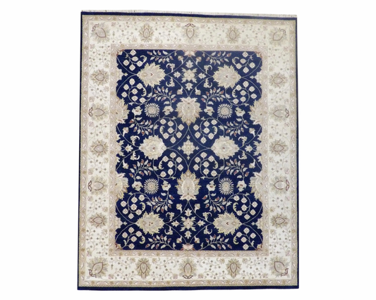 Agra Chobie Antique Wash 8'0" x 10'1" Hand knotted Wool Rug - w997