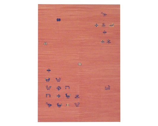 Tribal kilim Hand knotted Wool Rug 4'8"x6'10" - W1104