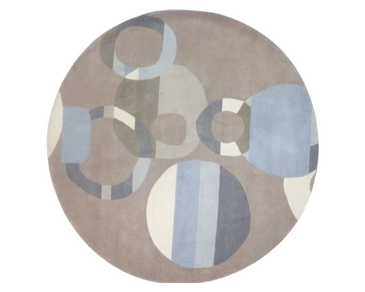 Modern Circle Design 7' x 7' Hand knotted Rug - w518