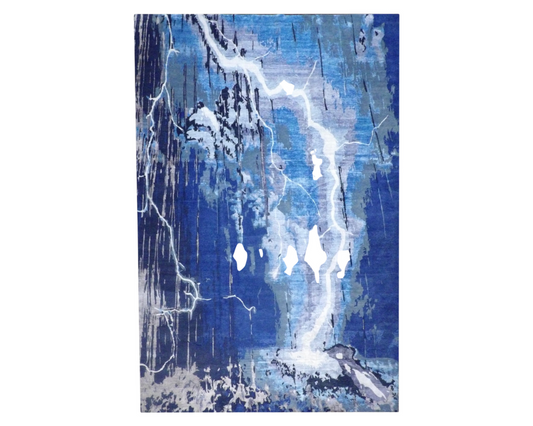 Modern Ocean Monsoon Design 12 x 18 Hand knotted Rug - w1140 W1140 physical All Rugs New