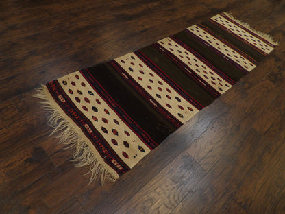 Tribal Antique Turkish Kilim 2'6"x8'0" Hand-knotted Rug -ROB-2