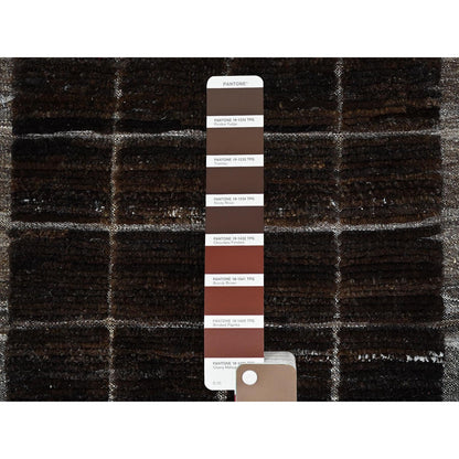 Tribal & Geometric Wool Hand Knotted Rug Brown Taupe 1.8X2.0 -O0246