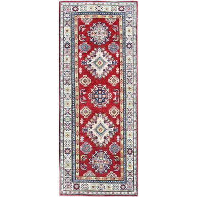 Kazak Wool Hand Knotted Rug Red 2.7x6.7 -O0441