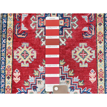 Kazak Wool Hand Knotted Rug Red 2.7x6.7 -O0441