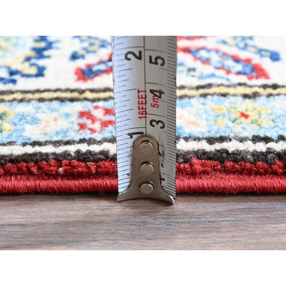 Kazak Wool Hand Knotted Rug Red 2.7x6.7 -O0441