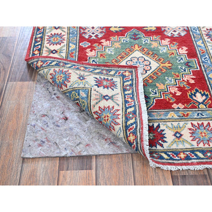 Kazak Wool Hand Knotted Rug Red 2.7x12.7 -O0479