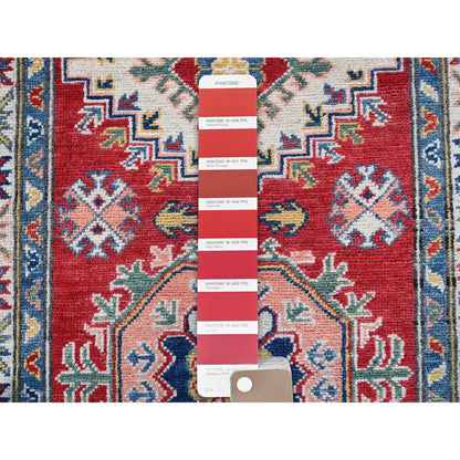 Kazak Wool Hand Knotted Rug Red 2.7x12.7 -O0479