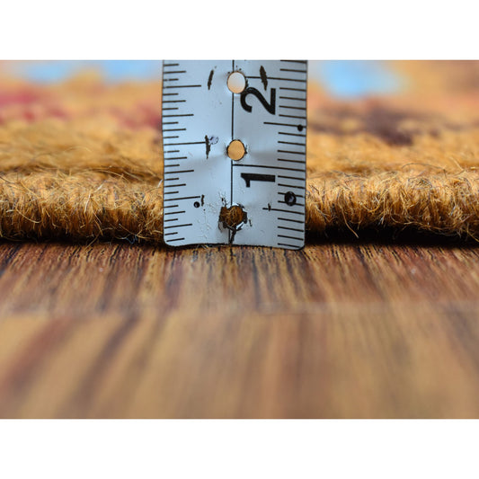 Tribal & Geometric Wool Hand Knotted Rug Orange No Border 3.5X4.10 -O053279