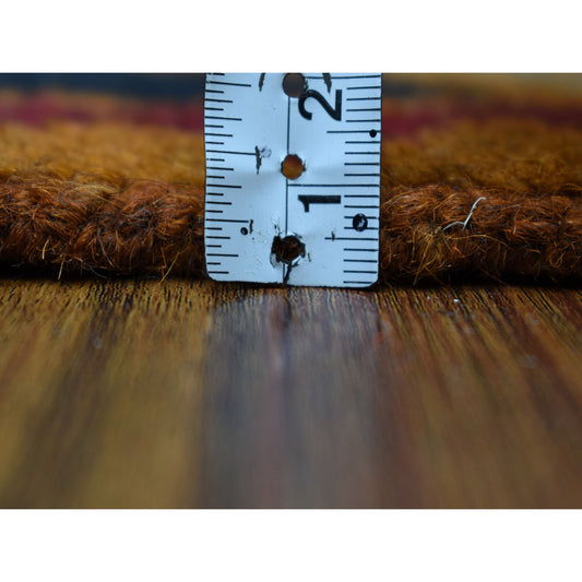 Tribal & Geometric Wool Hand Knotted Rug Orange No Border 3.9X6.3 -O053318