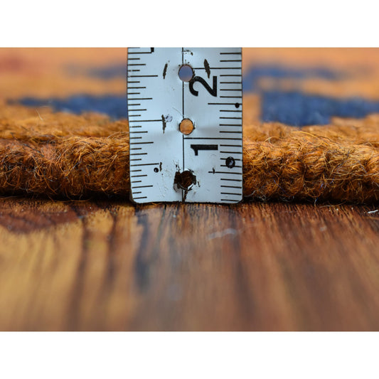 Tribal & Geometric Wool Hand Knotted Rug Orange No Border 6.0X7.10 -O053331