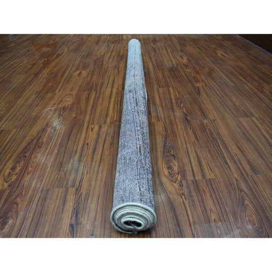 Overdyed & Vintage Worn Wool Hand Knotted Rug Grey Charcoal Gray 6.9X9.3 -O054032