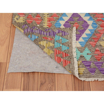 Flat Weave Wool Hand Woven Rug Purple No Border 2.8X3.10 -O057545