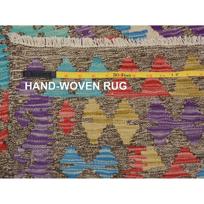 Flat Weave Wool Hand Woven Rug Purple No Border 2.8X3.10 -O057545