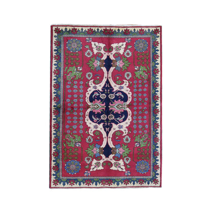 Persian Wool Hand Knotted Rug Red No Border 4.10X7.2 -O059643