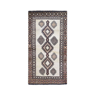 Persian Wool Hand Knotted Rug Ivory 3.6x6.10 -O059845