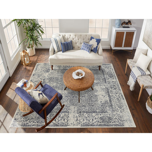 Modern and Contemporary Wool & Art Silk Hand Loomed Rug Grey No Border 8.0X8.0 -O063257