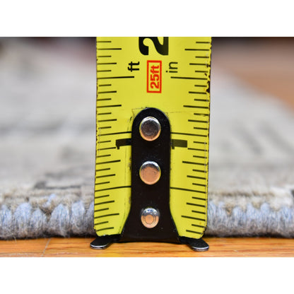 Tribal & Geometric Wool Hand Knotted Rug Grey No Border 2.1X2.2 -O066166