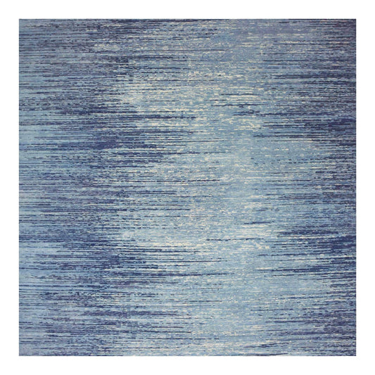 Modern and Contemporary Wool Hand Knotted Rug Blue No Border 8.1X8.1 -O066851