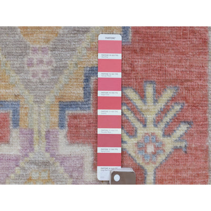 Oushak And Peshawar Wool Hand Knotted Rug Pink Ivory 2.9X10.5 -O069057