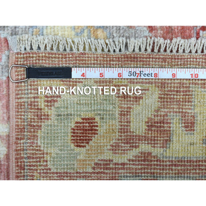 Oushak And Peshawar Wool Hand Knotted Rug Pink No Border 3.0X19.9 -O069321