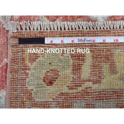 Oushak And Peshawar Wool Hand Knotted Rug Pink No Border 3.1X19.8 -O069337