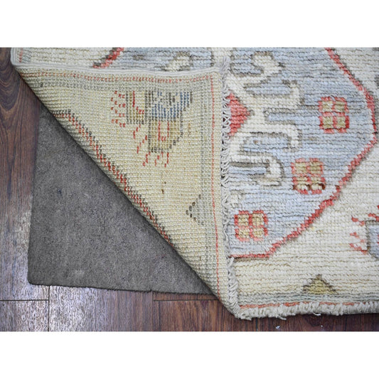 Tribal & Geometric Wool Hand Knotted Rug Ivory No Border 4.0X6.0 -O074230