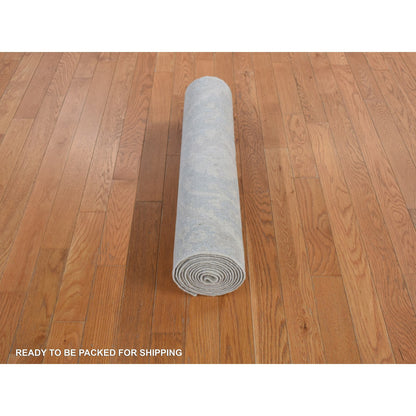 Oushak And Peshawar Wool Hand Knotted Rug Ivory No Border 2.8X12.0 -O078070