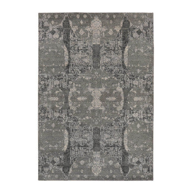 Modern and Contemporary Wool & Silk Hand Knotted Rug Grey 6.1x9.2 -O078391