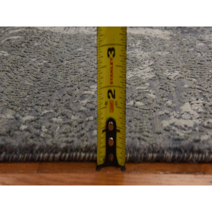 Modern and Contemporary Wool & Silk Hand Knotted Rug Grey 6.1x9.2 -O078391